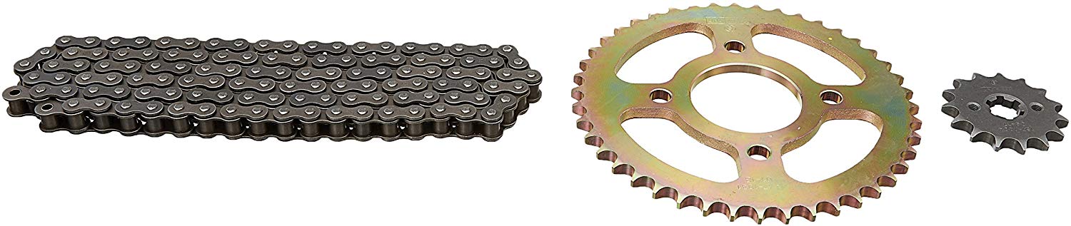 Uno Minda CH-1031 Quadra Rivet Chain & Alloy Steel Hardened Sprockets Chain & Sprocket Kit - R428H SIZE-124L / 15T / 44T(4H) For Bajaj Pulsar 150 UG4 